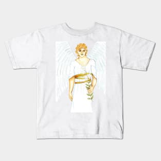 Archangel Gabriel the Messenger Angel- White Kids T-Shirt